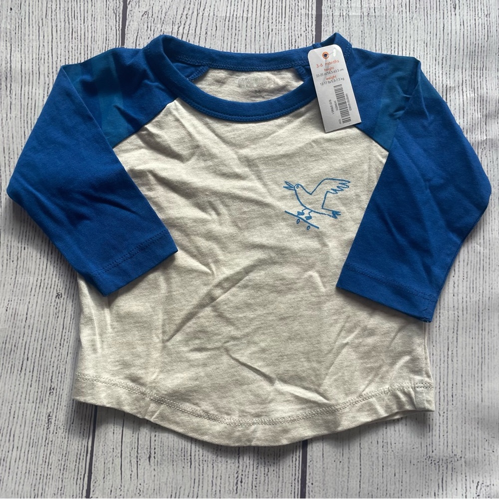 Gymboree Colorblock Skateboarding Bird Tee Size 3-6 months